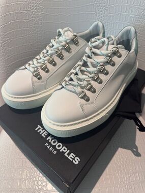 The Kooples Women’s White Leather Platform Sneakers